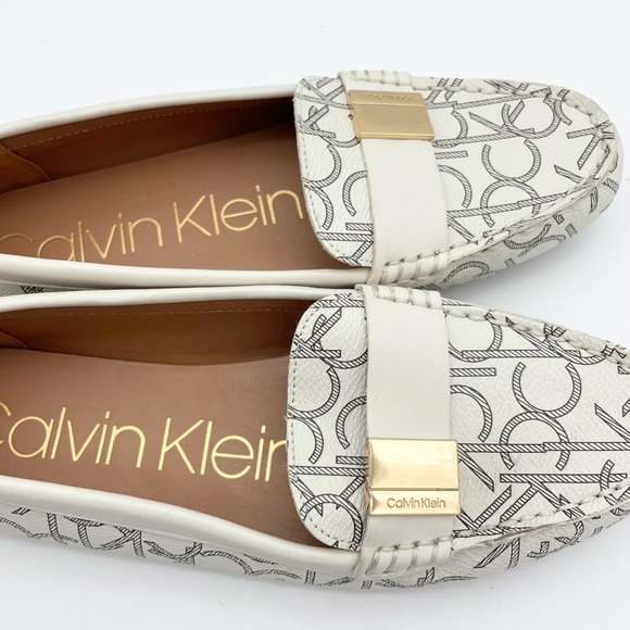 New Calvin Klein Women's Lisa Flat Loafers White Logo size 8US - Picture 5 of 9